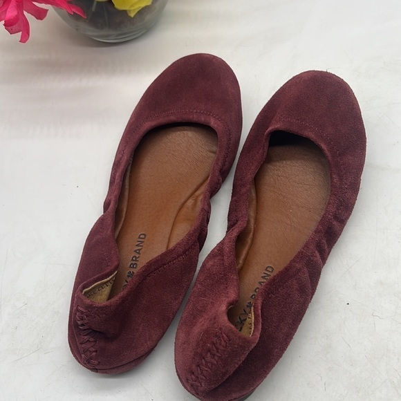 Lucky Brand Dark Red Suede Ballet Flats Size 7.5 BFL4724B - Picture 3 of 8